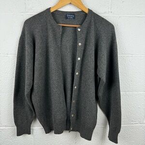 Vintage Burberrys’ 100% Cashmere Cardigan — Gray — Made in Scotland